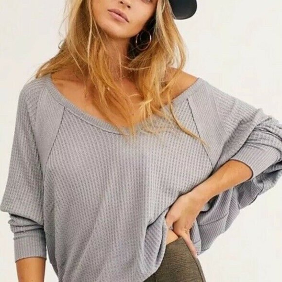 Free People Tops - NWT Free People Santa Clara Thermal Top Grey